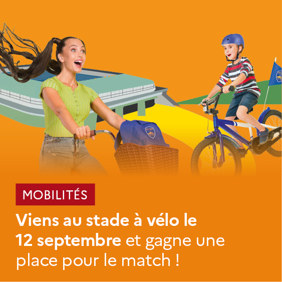 Viens au stade à vélo le 12 septembre et gagne une place pour le match